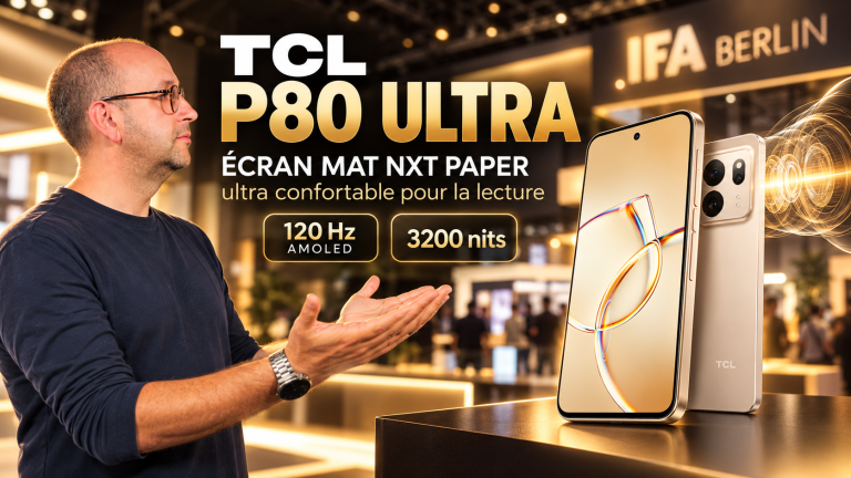David Nogueira présente le TCL P80 Ultra et son écran mat NXTPAPER AMOLED à l’IFA Berlin.